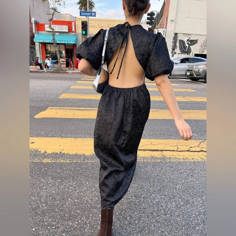 ▪️Lisa Says Gah Gwen Midi Dress in Black S - Picture 5 of 16